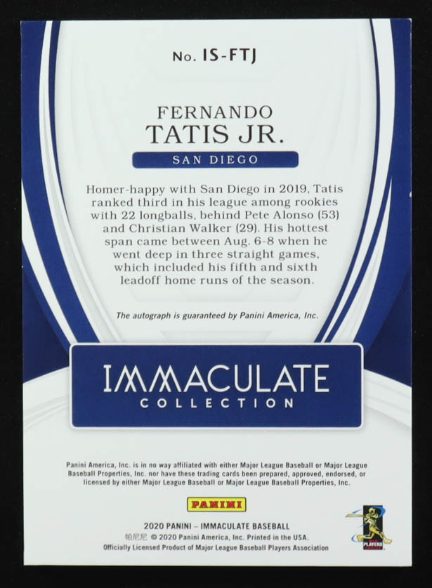 Fernando Tatis Jr. 2020 Immaculate Collection Immaculate Signatures #12 #12/99 at PristineAuction.com Fernando Tatis Jr. 2020 Immaculate Collection Immaculate Signatures #12 #12/99 at PristineAuction.com