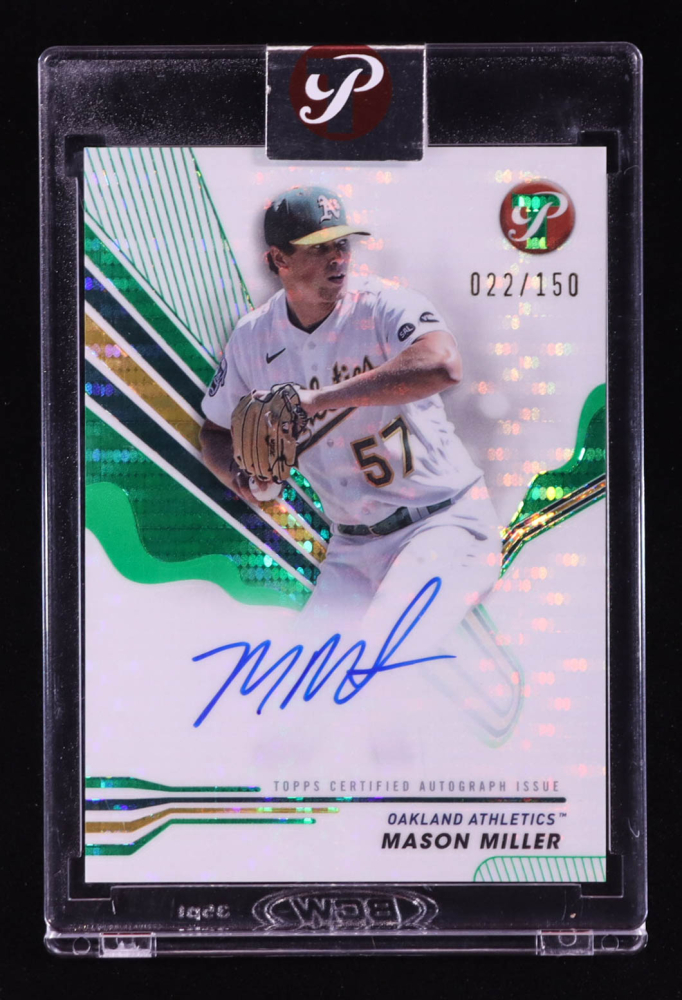 Mason Miller 2024 Topps Pristine Autographs Green Pristine Refractors #PAMM RC #022/150