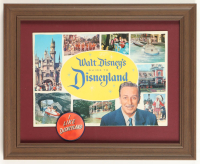 1960 Disneyland On-Site Guide Booklet Custom Framed Display with Vintage 1960 "I Like Disneyland" Mickey Mouse Blinker Pin at PristineAuction.com