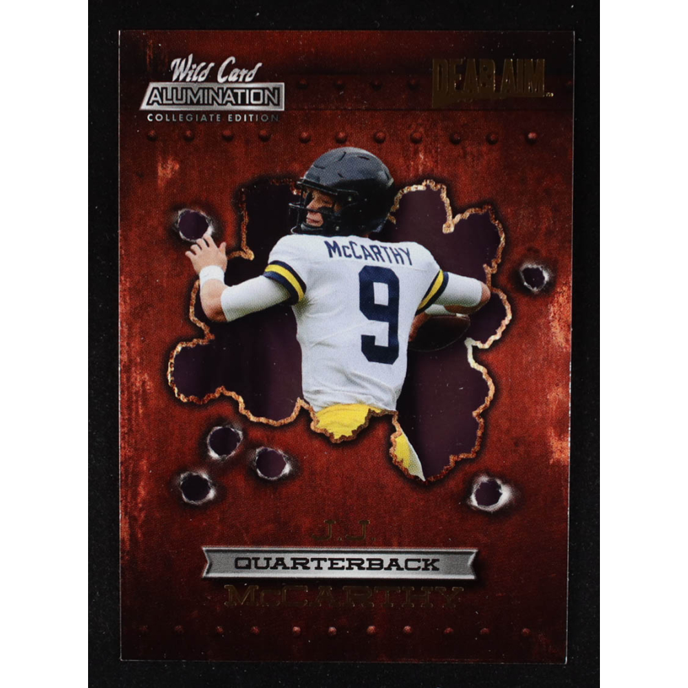 J.J. McCarthy 2021 Wild Card Alumination Dead Aim Purple #ANDA15 RC at PristineAuction.com