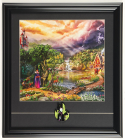 Thomas Kinkade Walt Disney's "Malificent" Custom Framed Print Display with Malificent Pin at PristineAuction.com