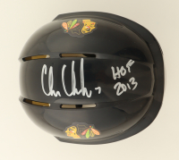Chris Chelios Signed Blackhawks Mini Helmet Inscribed "HOF 2013" (Schwartz) at PristineAuction.com