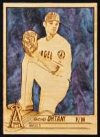 Shohei Ohtani Custom Wood Art Trading Card at PristineAuction.com