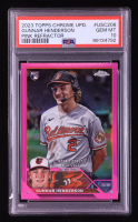 Gunnar Henderson 2023 Topps Chrome Update Pink Refractors #USC208 RC (PSA 10) at PristineAuction.com