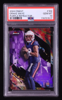 Drake Maye 2024 Finest Purple Refractors #162 RC #013/200 (PSA 10) at PristineAuction.com