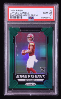 Jayden Daniels 2024 Panini Prizm Emergent Prizms Green #2 RC (PSA 10) at PristineAuction.com