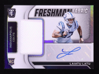 Laiatu Latu 2024 Totally Certified Freshman Fabric Signatures Mirror Platinum White #25 RC #5/49 at PristineAuction.com