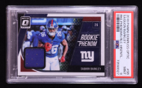 Saquon Barkley 2018 Donruss Optic Rookie Phenoms Jerseys Horizontal #7 RC (PSA 9) at PristineAuction.com