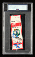 Magic Johnson & Larry Bird Signed 1984 NBA Championship Playoffs Game 1 at Boston Garden Ticket (PSA 10) at PristineAuction.com