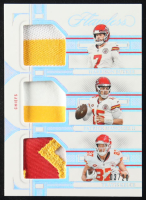 Harrison Butker / Patrick Mahomes II / Travis Kelce 2023 Panini Flawless Triple Patches Silver #14 #03/20 at PristineAuction.com