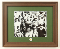 "Arnold Palmer with Arnie's Army" Custom Framed Photo Display with Official Masters Tournament Pin at PristineAuction.com