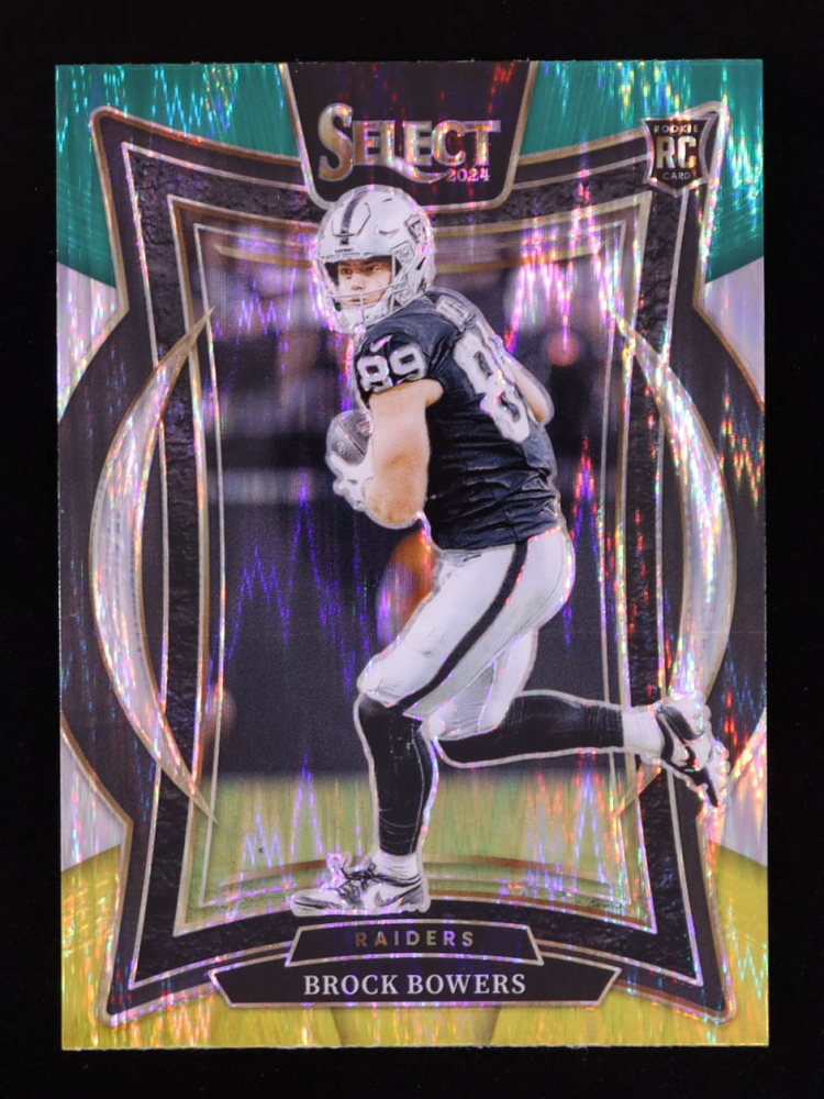 Brock Bowers 2024 Select Prizm Green and Yellow Shock #31 RC