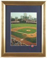 Wrigley Field Custom Framed Photo Display with Chicago Cubs Logo Pin at PristineAuction.com