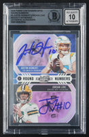 Justin Herbert & Jordan Love Signed 2020 Panini Contenders Optic Round Numbers #2 RC (BGS | Auto Grade 10) at PristineAuction.com