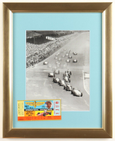 The Indianapolis 500 Custom Framed Photo Display with Vintage 1974 Indianapolis 500 VIP Penthouse Ticket at PristineAuction.com