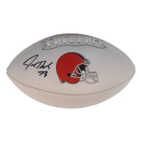Joe Thomas Signed Browns Logo White Panel Football (Schwartz) at PristineAuction.com