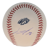 Junior Caminero Signed OML Rays 25th Anniversary Logo Baseball (Beckett) at PristineAuction.com