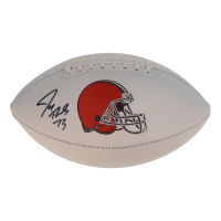 Joe Thomas Signed Browns Logo White Panel Football (Schwartz) at PristineAuction.com