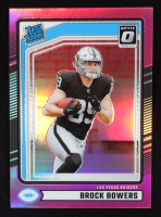 Brock Bowers 2024 Panini Donruss Rated Rookie #394 Optic Preview Pink Prizm RC at PristineAuction.com