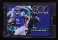 Jaxson Dart 2024 Blue Color Match QB1 On The Clock Wild Card 2024 RC #4/5 at PristineAuction.com