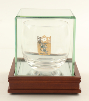 Vintage 1967 Green Bay Packers NFL Drinking Glass With Wood & Glass Display Case at PristineAuction.com