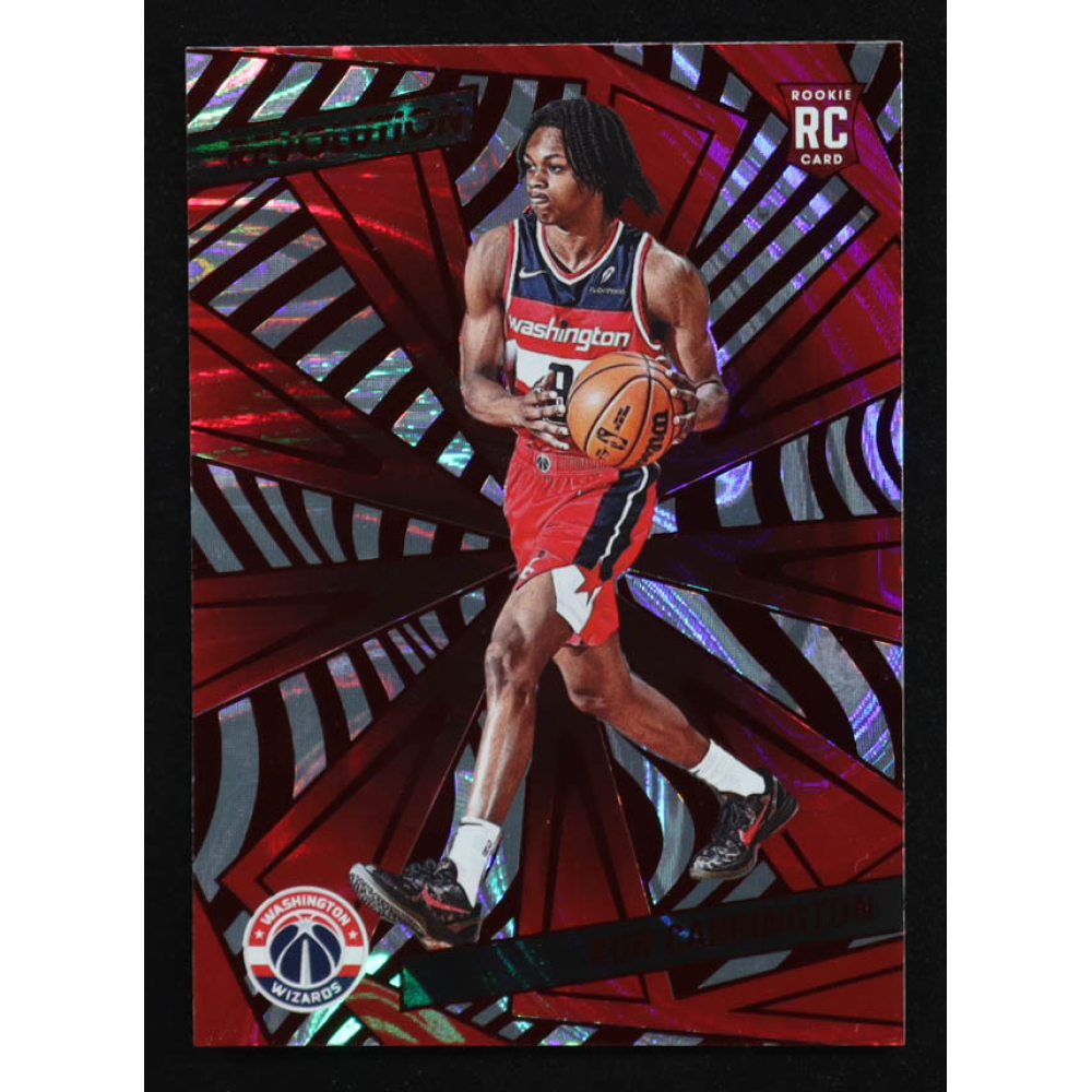 Bub Carrington 2024-25 Panini Revolution Red Swirl #121 RC at PristineAuction.com