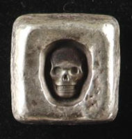 MK Barz "Skull Cube" 1 Troy Ounce .999 Fine Silver Bullion Bar at PristineAuction.com