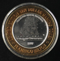 Flamingo Hilton Casino $10 "American Superstar" .999 Fine Silver Gaming Token at PristineAuction.com