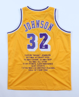 Magic Johnson Signed Career Highlight Stat Jersey (PSA) at PristineAuction.com