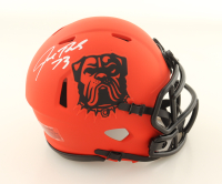 Joe Thomas Signed Browns Rave Alternate Speed Mini Helmet (Schwartz) at PristineAuction.com