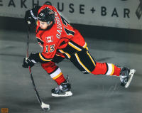 Johnny Gaudreau Signed Flames 16x20 Photo (Gaudreau) at PristineAuction.com