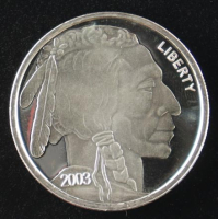 Buffalo 1 Ounce .999 Fine Silver Bullion Round at PristineAuction.com