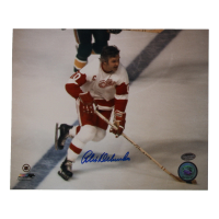 Alex Delvecchio Signed Red Wings 8x10 Photo (Schwartz) at PristineAuction.com