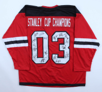 "Stanley Cup Champions" Jersey Signed by (17) with Turner Stevenson, Martin Brodeur, Ken Daneyko, Jamie Langenbrunner (JSA) at PristineAuction.com