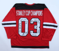 "Stanley Cup Champions" Jersey Signed by (17) with Turner Stevenson, Martin Brodeur, Ken Daneyko, Jamie Langenbrunner (JSA) at PristineAuction.com