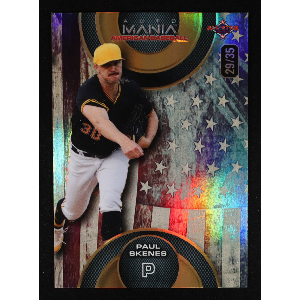 Paul Skenes 2024 Wild Card Auto Mania American Flag Circle #AMACPS2 #29/35 RC at PristineAuction.com