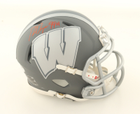 Ron Dayne Signed Wisconsin Badgers Slate Alternate Speed Mini Helmet Inscribed "99H" (Schwartz) at PristineAuction.com