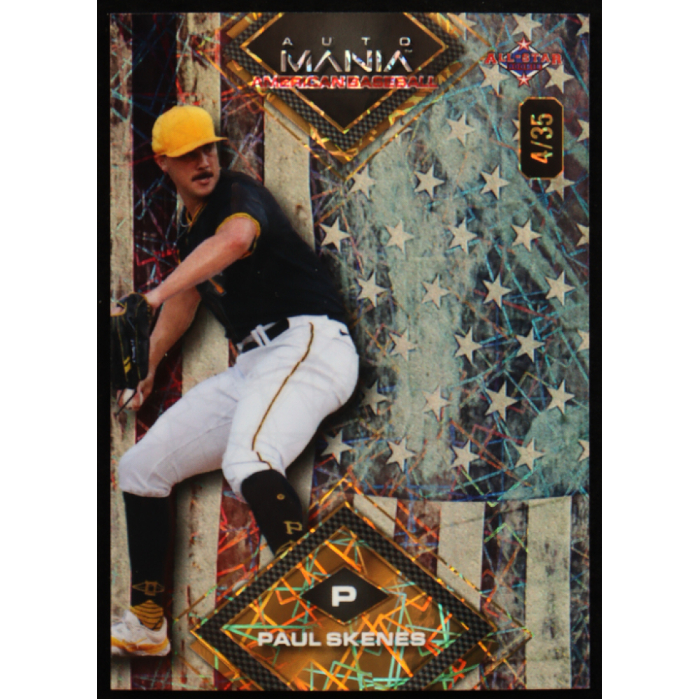 Paul Skenes 2024 Wild Card Auto Mania American Flag Diamond #AMADPS3 #4/35 RC at PristineAuction.com