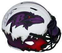Ray Lewis Signed Ravens Full-Size Authentic On-Field Lunar Eclipse "Drip" Alternate Speed Helmet (Beckett) at PristineAuction.com