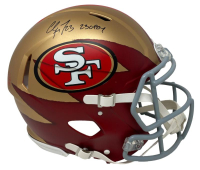 Christian McCaffrey Signed 49ers Full-Size Authentic On-Field Custom Ripped Speed Helmet Inscribed "23 OPOY" (Fanatics) at PristineAuction.com