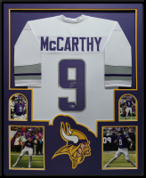 J.J. McCarthy Signed Custom Framed Jersey Display (Beckett) at PristineAuction.com