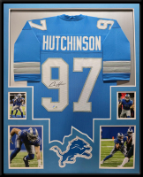 Aidan Hutchinson Signed Custom Framed Jersey Display (Beckett) at PristineAuction.com
