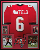 Baker Mayfield Signed Custom Framed Jersey Display (Beckett) at PristineAuction.com