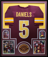 Jayden Daniels Custom Framed Jersey Display at PristineAuction.com