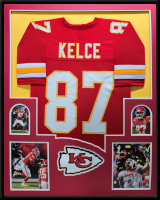 Travis Kelce Custom Framed Jersey Display at PristineAuction.com