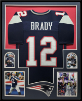Tom Brady Custom Framed Jersey Display at PristineAuction.com