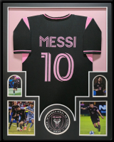 Lionel Messi Custom Framed Jersey Display at PristineAuction.com