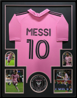 Lionel Messi Custom Framed Jersey Display at PristineAuction.com