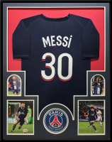 Lionel Messi Custom Framed Jersey Display at PristineAuction.com