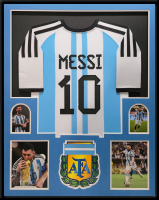 Lionel Messi Custom Framed Jersey Display at PristineAuction.com